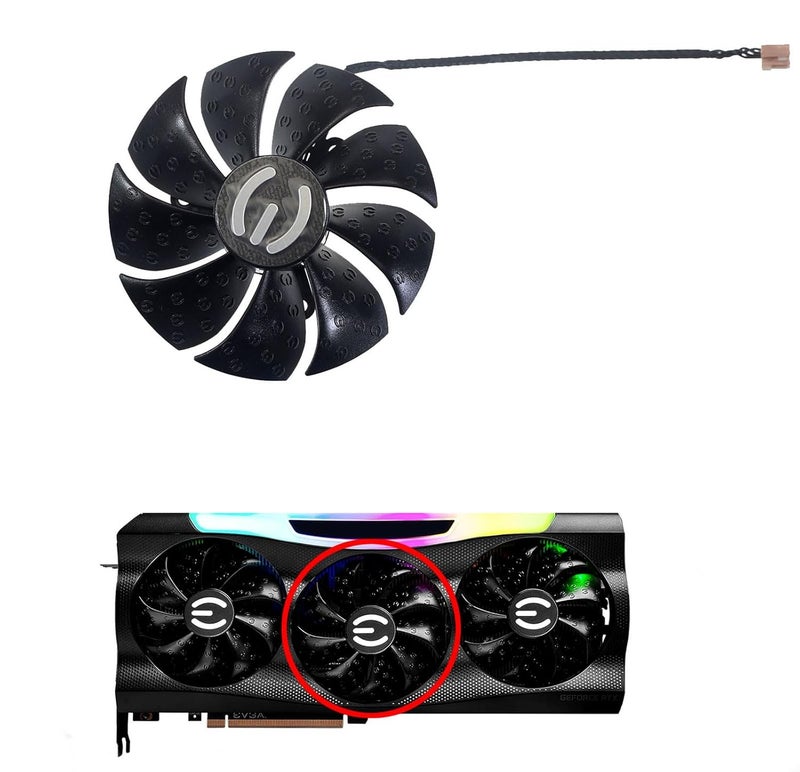 LTANDBR 87MM PLD09220S12H RTX3080 RTX3070 Graphics Card Fan Replacement for EVGA GeForce RTX 3070 3080 TI 3090 FTW3 Cooler Fan (Black B-Fan) - Image 4